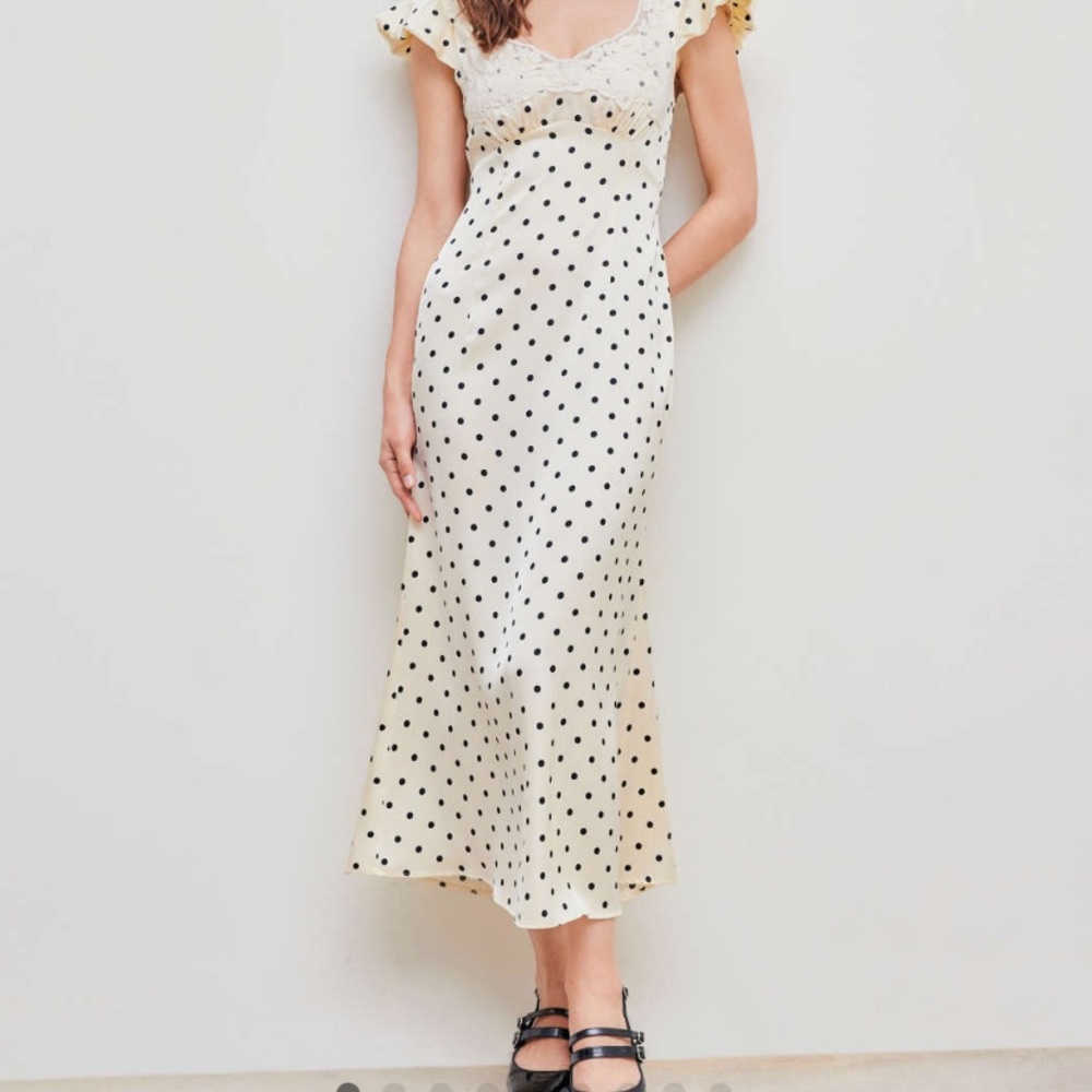 Cider Midi Polka Dot Dress